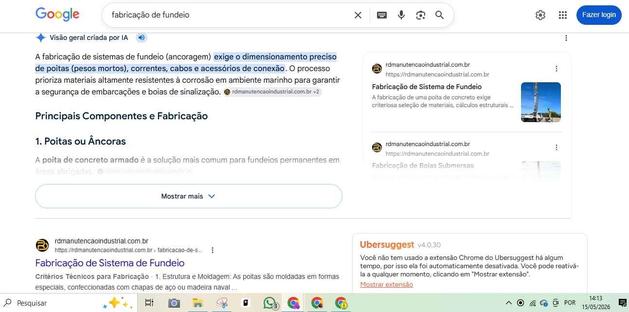 Case de SEO com presença em inteligência artificial para sistema de fundeio