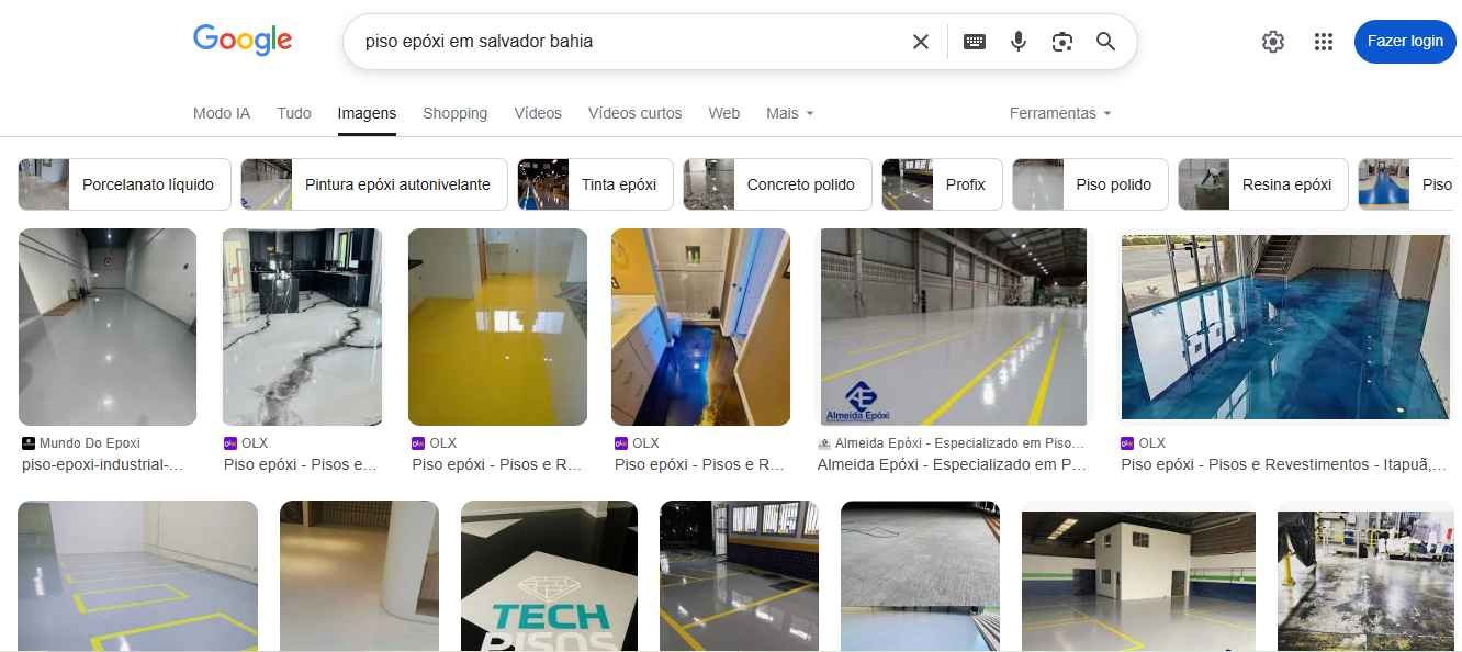 Google Imagens para piso epóxi em Salvador Bahia com presença do Mundo do Epóxi