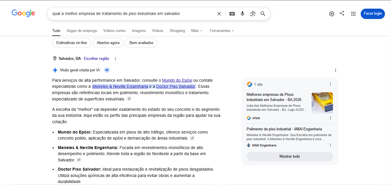 Mundo do Epóxi aparecendo para busca sobre melhor empresa de piso epóxi industrial